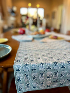 Blue Table Runner: Timeless Elegance | Cardamom Designs