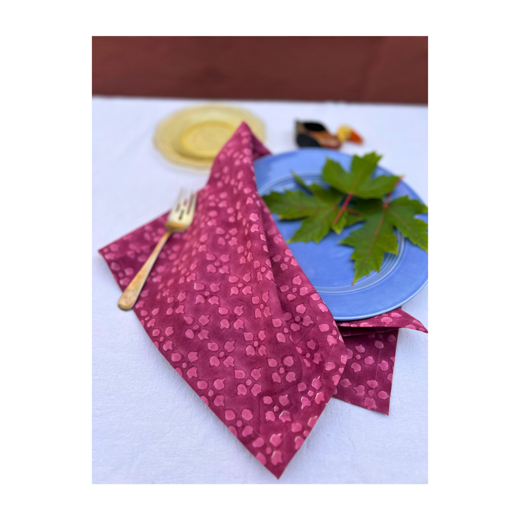 Berkshire Bloom Napkins in Cranberry - set of 4