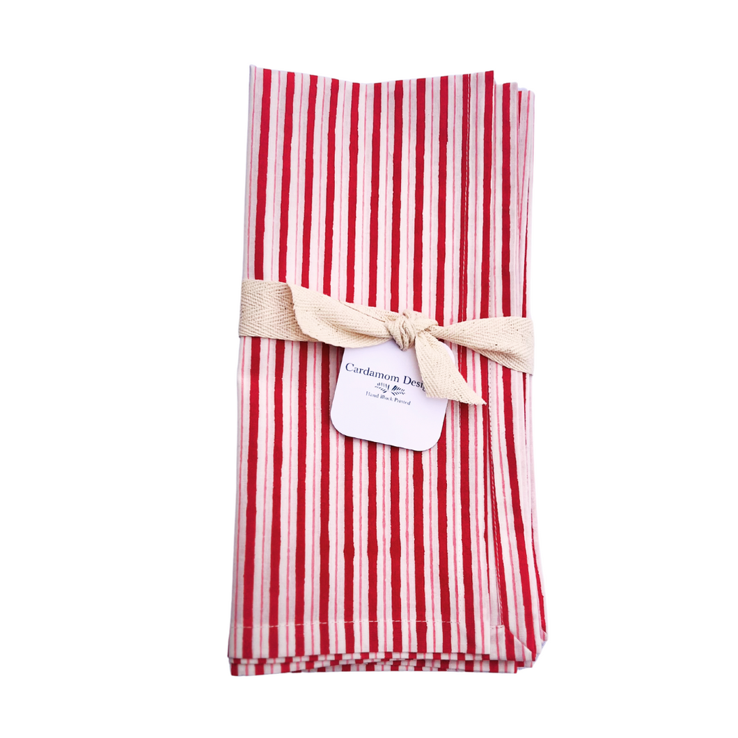 Stripe Napkins in Geranium