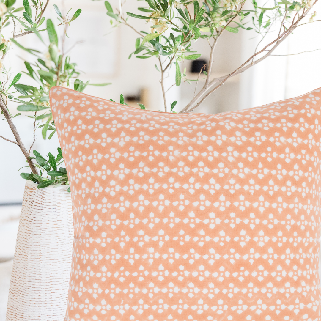 Berkshire Bloom Pillow in Peach Fuzz