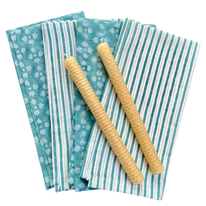 Mix and Match Napkins with Beeswax Candles Gift Set