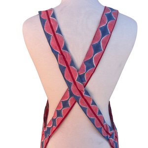 Bobbles Crisscross Apron in Pink and Blue (sample)