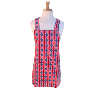 Bobbles Crisscross Apron in Pink and Blue (sample)