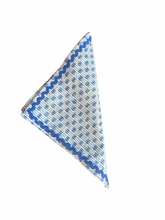 Napkins in Dark Blue Buti Dots Pattern with Ric Rac Trim (1st Quality Samples)- set of 7