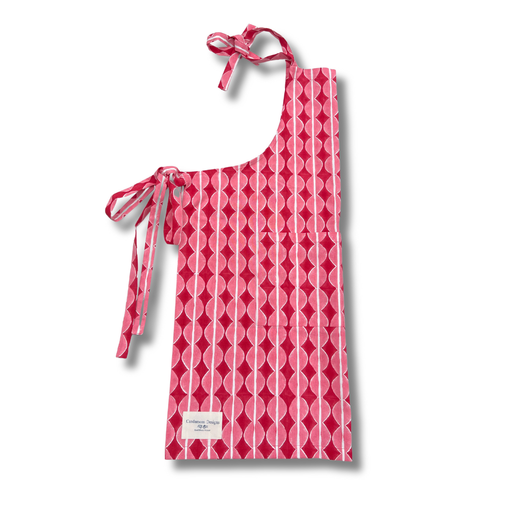 Bobbles Apron in Peppermint - traditional tie style