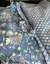 Peony Print Duvet Cover in blue and violet (1st quality sample)