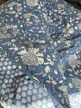 Peony Print Duvet Cover in blue and violet (1st quality sample)