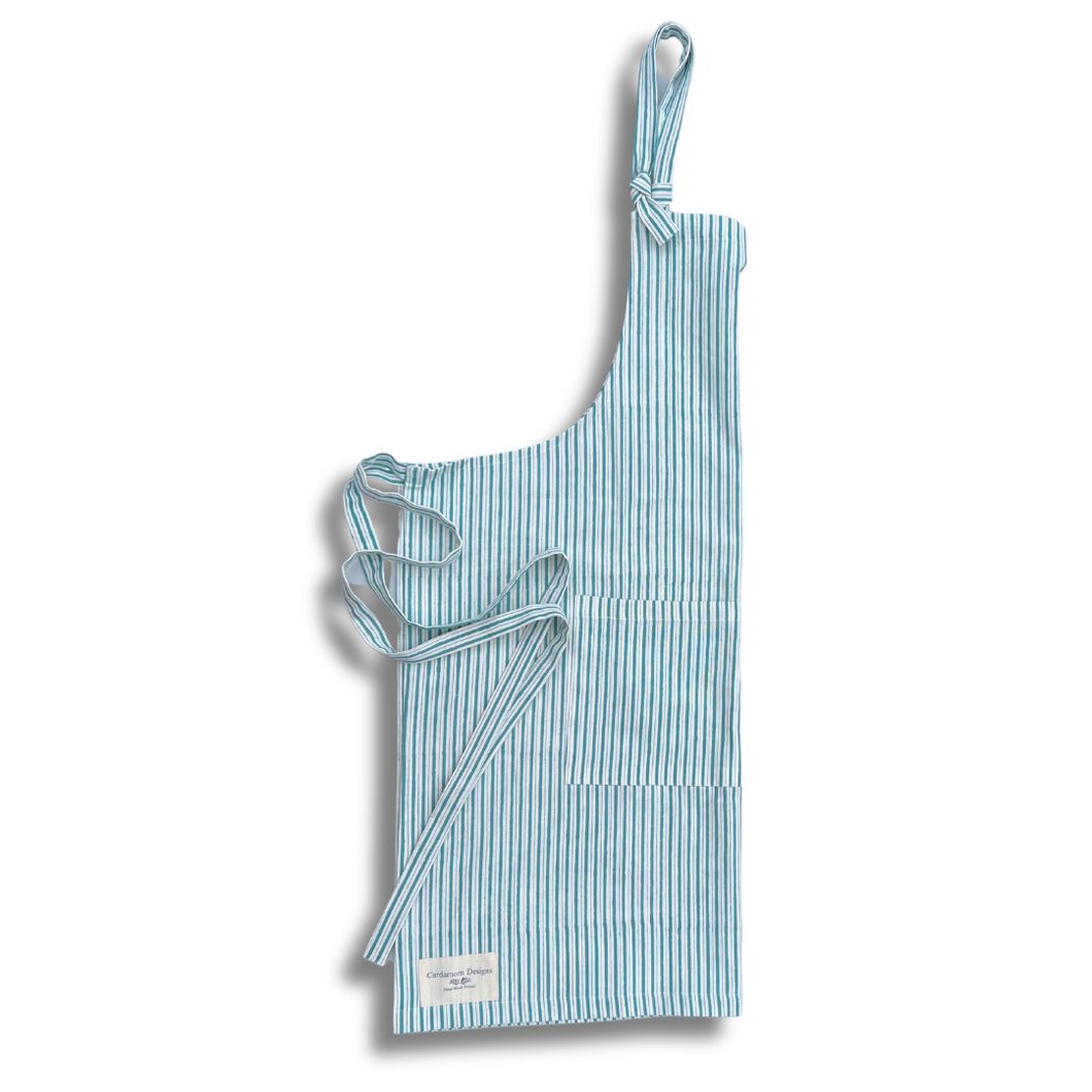 Porcelain Stripes Apron | traditional tie style