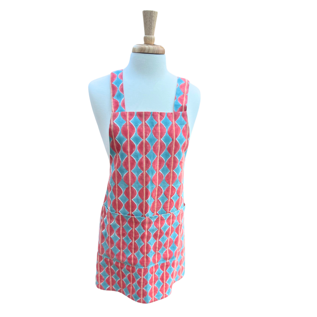 Bobbles Apron in Peach | smock style